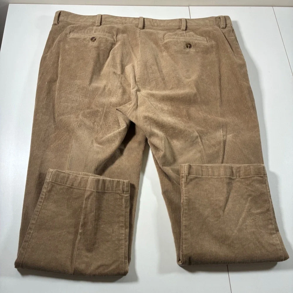 L.L.Bean Corduroy Pants 44x28 Brown Classic Fit Stretch Country Thick 90s